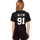 Kpop 2ne1 cl Same Bad Girl Eyelash Red Lips Print T Shirt