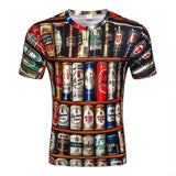 Hot selling New fashion Men's 3D apple/tree printing t shirt
