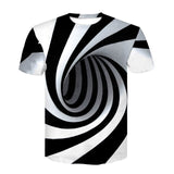 Devin Du Black And White Vertigo Hypnotic Printing T Shirt