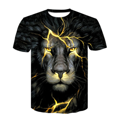 Newest 3D Print Lightning lion Cool T-shirt