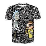 New Fashion Brand T-shirt Hip Hop 3d color Skulls Harajuku Animation