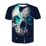 New Fashion Brand T-shirt Hip Hop 3d color Skulls Harajuku Animation