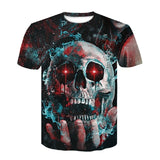 New Fashion Brand T-shirt Hip Hop 3d color Skulls Harajuku Animation