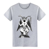 Eyeskeptic baphomet with cats t shirt