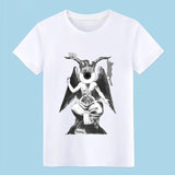 Eyeskeptic baphomet with cats t shirt